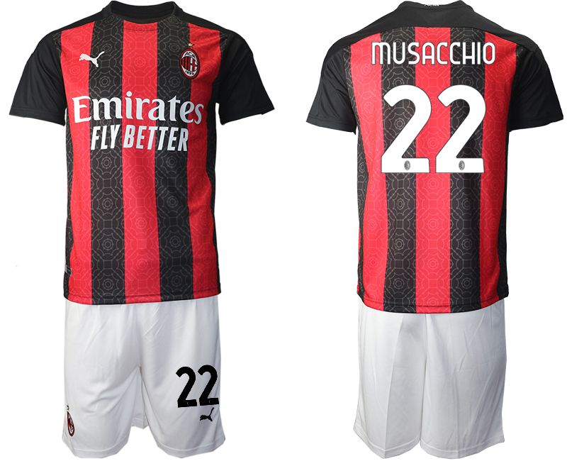 Men 2020-2021 club AC milan home #22 red Soccer Jerseys->ac milan jersey->Soccer Club Jersey